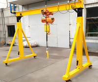 Mini-grue portique mobile à hauteur réglable 1-5 tonnes, équipement de levage d'atelier intérieur avec palan électrique 20m de portée, capacité 1 tonne, Anhui