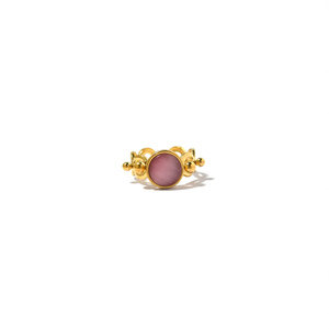 แหวนแฟชั่น สแตนเลส 316L ชุบทอง PVD ประดับพลอยสีชมพู เครื่องประดับสำหรับผู้หญิง - Product Image 2