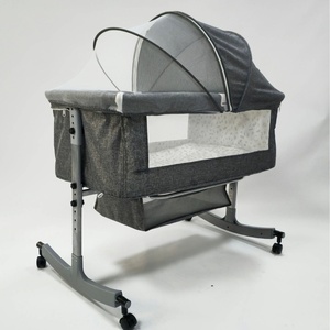 Berceau à bascule en métal pour nouveau-né, lit convertible pleine grandeur, lit bébé multifonctionnel portable, aide au sommeil pour enfants - Product Image 6