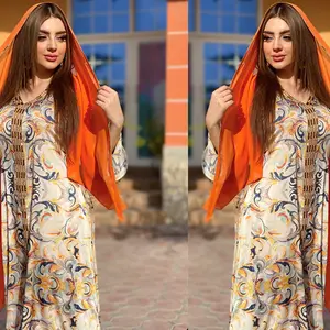 Islamic Clothing Factory Wholesale Assorted Robe Abaya Printed Special Neck Long Dress Abaya Women Dress
