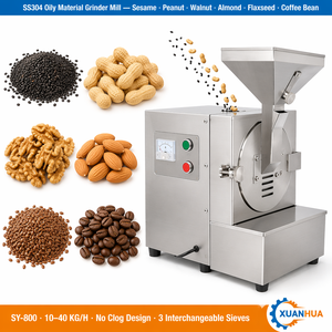 Moulin à noix XUANHUA SY-800 pour matériaux gras, machine à broyer le sésame, les arachides, les noix, les <span class=keywords><strong>amandes</strong></span>, les grains de café, le cacao, <span class=keywords><strong>en</strong></span> acier inoxydable 304, 750W - Product Image 1