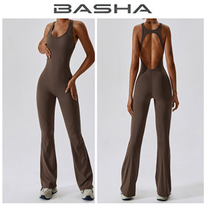 Quick-drying, Form-fitting Yoga Wear, Dancewear, Fitness Wear, Hip-lifting, Tummy-flattening, Slightly Flared Bodysuit Yoga Wear