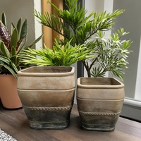 Grand pot de fleurs en ciment de style vintage moderne, décoration minimaliste pour la maison, ensemble de jardinières d'angle, table de pépinière, jardin urbain, capacité de 2000L