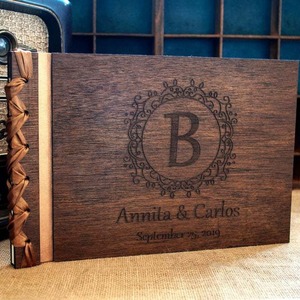 Livre de messages de mariage en bois Souvenir de connexion pour les mariages et anniversaires <span class=keywords><strong>Album</strong></span> photo avec commentaires d'invité Cadeau d'anniversaire - Product Image 4