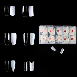 500 Uñas Postizas Cortas Tipo Ataúd, Transparentes, Cobertura Media/Completa, Acrílicas, Francesas, Artificiales, 10 Tamaños, Uñas a Presión para Salón - Product Image 6
