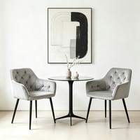 Fauteuil moderne rembourré en velours capitonné pour salon, appartement, café, hôtel