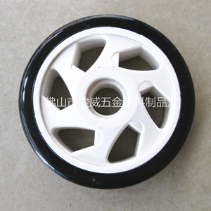 Junwei Casters 5 Inch White Nylon <b>Wheel</b> With Double Ball Bearings Firm Tread No Brake For Heavy Duty Use - Product Image 2
