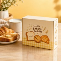 Boîte d'expédition en carton ondulé personnalisée pour l'emballage de pain de boulangerie avec un design de dessin animé mignon et un couvercle pliable