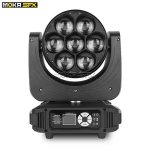Dj Disco Bee Eye 7*40w Rgbw 4in1 Dmx 512 Led Wash Moving Head Light With Zoom Support RDM Function Single Point Control Reverse