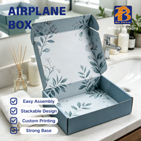 Boîte d'expédition pliable en carton ondulé personnalisée, type boîte d'avion, pour l'emballage de produits de marque e-commerce et de vente au détail