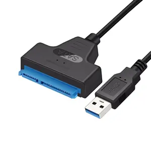TISHRIC SATA至USB3.0至7 15 22针电缆外部电源，用于2.5固态硬盘硬盘驱动器固态硬盘转换器5TB 6Gbps