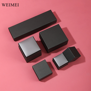 Eco-Friendly Custom Logo Black Velvet and Paper Jewelry Packaging <b>Box</b> for Ring <b>Earring</b> Bracelet Custom Size - Product Image 3
