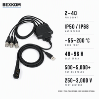 Câble de données haute vitesse Bexkom, assemblé, blindé EMC, isolateur PEEK 2-40 broches, IP68 pour serveur GPU, rack, OEM, personnalisé, expédition rapide