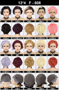 Letsfly วิกผมแท้ด้านหน้าคลื่นน้ำ,วิกลูกไม้13X4วิกผมสั้น Remy ผม350สี - Product Image 4