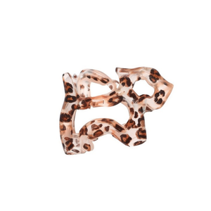 Fermaglio per Capelli Angelina Trasparente con Stampa Leopardata 8Cm, Uso Quotidiano per Donne, Alta Qualità, Design Animale Cartoon in Plastica - Product Image 1