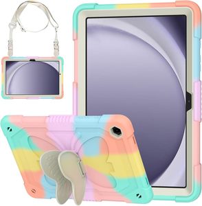 Housse pour Samsung Galaxy Tab A9 Plus étui pour enfants fille avec support papillon bandoulière antichoc protection complète du corps - Product Image 1