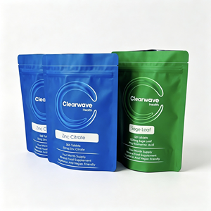 Sachet personnalisé imprimé refermable à fermeture éclair pour compléments alimentaires à base de plantes, emballage alimentaire en plastique pour feuilles de sauge, comprimés végétaliens, 120 unités - Product Image 2