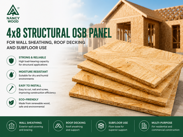 4x8 Structural OSB Panel for Wall Sheathing, Roof Decking and Subfloor Use - Nancy