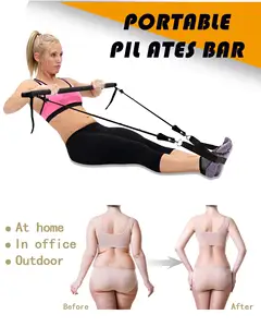 Kit Bar per palestra domestica con bande di resistenza sistema di barre per Pilates regolabile per allenamento in palestra portatile