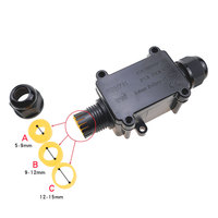 Boîtier de jonction électrique compact 2 voies pour PC, extérieur et souterrain, étanche IP68 IP67 IP66, noir FSH711 par Ruuipul