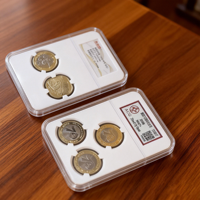Support de pièces de monnaie en acrylique scellé par ultrasons, grande taille, pour 3 pièces, multi-emplacements, affichage transparent intégral, anti-poussière et anti-oxydation