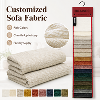 Tissu d'ameublement pour canapé multicolore personnalisé, textile de maison, tissu de canapé en chenille polyester lourd et uni