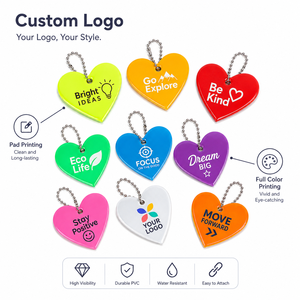 Llavero Reflectante de PVC en Forma de Corazón con Logotipo Personalizado, Etiqueta de Seguridad Nocturna, Colgante Pequeño y Ligero, Regalos Promocionales al por Mayor - Product Image 2