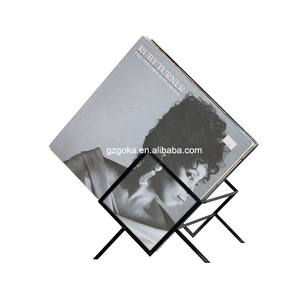 GK-R25H Nouveauté Étagère à disques vinyles peinte en noir pour tourne-disques LP, présentoir 320*255*235mm, prix avantageux - Product Image 3