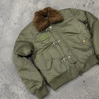 Veste bomber d'hiver pour homme, personnalisée, à double fermeture éclair, streetwear, nylon, doublure en fausse fourrure chaude, fermeture éclair de pompier, style pilote, matelassée