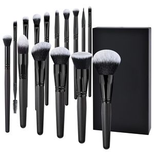 Ensemble de 15 pinceaux de <span class=keywords><strong>maquillage</strong></span> plats écologiques de qualité supérieure avec des outils pour les yeux et le visage, <span class=keywords><strong>kit</strong></span> de pinceaux cosmétiques multifonctionnels de luxe - Product Image 4