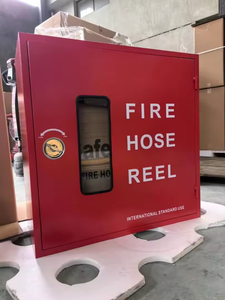 Armoire pour enrouleur de tuyau d'incendie à double porte, rouge, en acier inoxydable, pour équipement de lutte contre l'incendie en bâtiment - Product Image 3