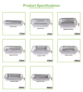 Barquettes jetables en <span class=keywords><strong>aluminium</strong></span> pour emballage alimentaire, plats à griller, conteneurs de restauration avec couvercle en plastique - Product Image 4