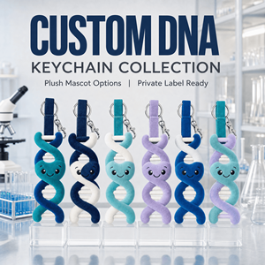 Porte-clés en peluche personnalisé OEM ODM, mascotte scientifique ADN double hélice, pour événements de recherche, promotion et cadeaux - Product Image 2