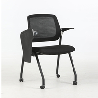 Chaise confortable de nouvelle conception, directement de l'usine, avec tableau d'écriture, chaise de conférence pour visiteurs, chaise de formation de bureau pliable en maille