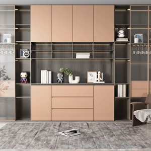 Buffet de salon et armoire de rangement de restaurant en bois massif moderne et personnalisé de luxe - Product Image 1