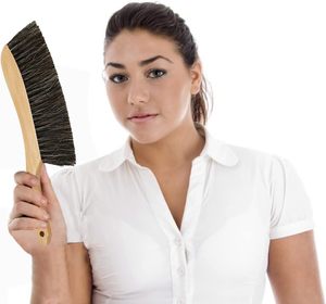Brosse à poils de cheval à manche en bois, balai à poussière pour le nettoyage de la maison, dépoussiéreur pour comptoir, meubles, banc, cheminée, nettoyage - Product Image 3