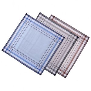 Mouchoir en coton pur à carreaux pour hommes, doux, absorbant la transpiration, carré, le meilleur cadeau - Product Image 1