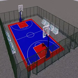 רצפת ספורט חיצונית סינתטית רצפת ספורט מגרש כדורסל עמידה