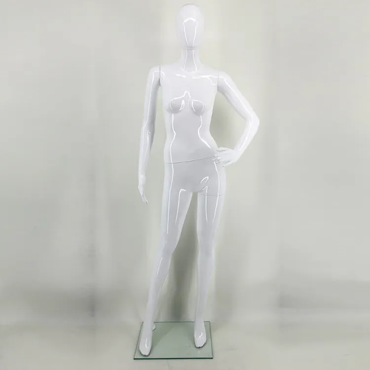 Venta al por mayor de cuerpo completo maniquíes tipo adultos y grupo de edad de plástico brillante maniquí blanco