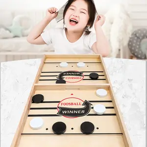 Slingshot Wooden Bullet Chess Table Funny Family Desktop Battle Board Game Parent-Child Toy Fast Sling Puck Game