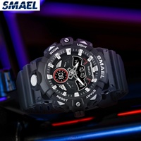Reloj Deportivo de Cuarzo SMAEL 8085 Estilo G para Hombre, Resistente al Agua 50M, con Pantalla Digital Luminosa y Alarma