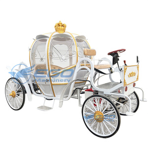 2026 Chariot de luxe de Noël gaufré, confortable, de style européen, pour mariages et visites touristiques, modèle citrouille, électrique - Product Image 5