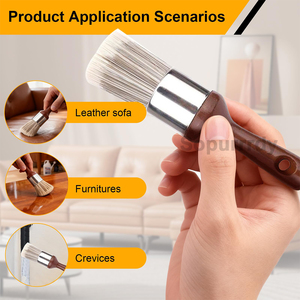 Brosse de nettoyage en bois avec logo personnalisé, à poils doux, pour un nettoyage en profondeur et une poignée confortable entièrement naturelle - Product Image 3