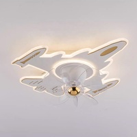 Lustre de ventilateur LED moderne minimaliste pour chambre d'enfants nouvelle tête pivotante télécommande ventilateur de plafond silencieux pour chambre salon