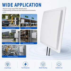 เครื่องอ่าน RFID 12dBi เครื่องอ่านบัตรระยะไกล เสาอากาศโพลาไรซ์แบบวงกลม USB RS232 Wiegand สำหรับการควบคุมการเข้าออกยานพาหนะในลานจอดรถ - Product Image 2