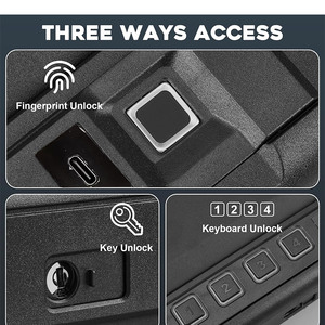 Hộp An toàn Súng sinh trắc học với truy cập nhanh và vân tay hoạt động im lặng, bàn phím và phím với cổng nguồn khẩn cấp Loại C. - Product Image 5