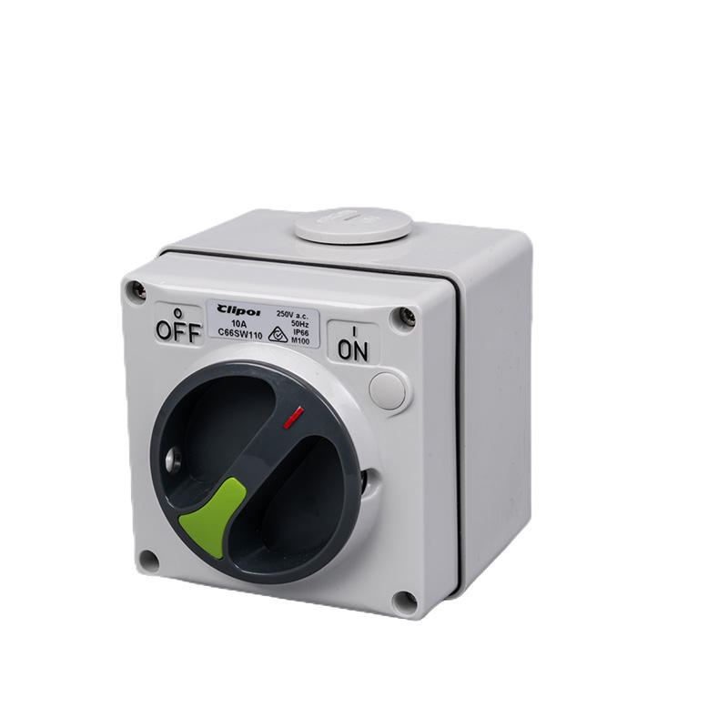 SAA on off Isolating Rotary Switch 10A 250V Electric Single Pole Outdoor Switch IP66 Industrial Surface Switch