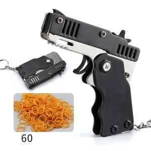 Mainan Promosi LOGO Kustom Mini Pistol Karet Gelang Plastik Pistol Gantungan Kunci Plastik Pistol Lipat Mainan Pistol Lucu untuk Anak - Product Image 3