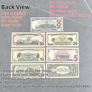 Billets de banque en papier personnalisés à impression offset, simili-icônes, <span class=keywords><strong>dollars</strong></span> américains, billets de banque fantaisie, billets de banque de film - Product Image 1