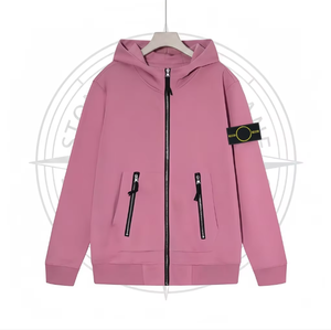 Veste à capuche légère et décontractée pour homme, avec logo frontal, en tissu ST, motif boussole, style classique et oversize, idéale pour l'hiver - Product Image 1